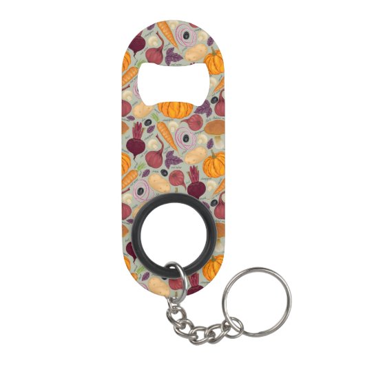 Retro Hintergrund vom Frischgemüse Schlüsselbund Flaschenöffner (Rückseite)
