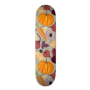 Retro Hintergrund vom Frischgemüse Skateboard