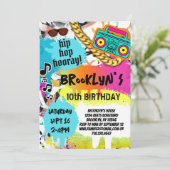 Retro Hip Hop Geburtstagsparty Einladung (Stehend Vorderseite)