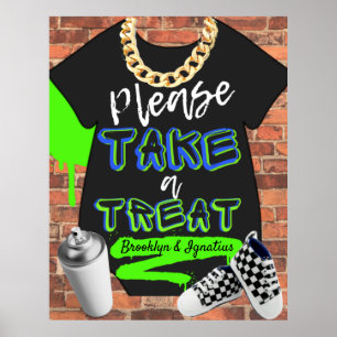 Retro Hip Hop Kinderdusche Städtische Leckerei Zei Poster