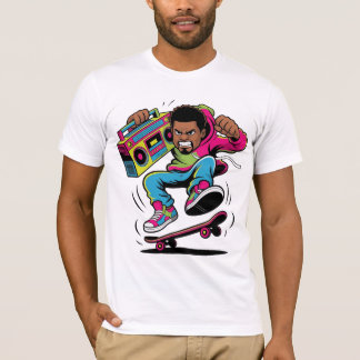 Retro Hip-Hop Skateboarder T-Shirt