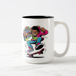 Retro Hip Hop Skateboarder Zweifarbige Tasse