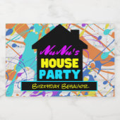 Retro Hip Hop Theme House Party farbenfroh Schaumweinetikett (Einzelnes Label)
