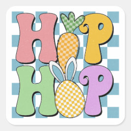 Retro HipHop Quadratischer Aufkleber