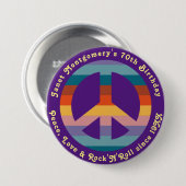 Retro Hippie 60's Baby Boomer Milestone Geburtstag Button (Vorne & Hinten)