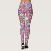 Retro Hippie 60's Pattern Leggings (Rückseite)