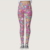 Retro Hippie 60's Pattern Leggings (Vorderseite)