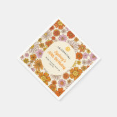 Retro Hippie 70er Floral Muster Pickleball Party Serviette (Ecke)