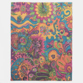 Retro Hippie: 70er Road Trip Colors Fleecedecke (Vorderseite)