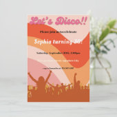 Retro Hippie 70's 60er Groovy Birthday Party Einladung (Stehend Vorderseite)