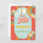 Retro Hippie 70's 60er Groovy Birthday Party Einladung (Vorderseite)