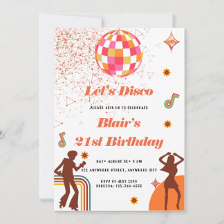 Retro Hippie 70's 60er Groovy Birthday Party Einladung