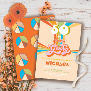 Retro Hippie 70's 60er Groovy Birthday Party Invit Einladung