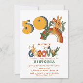 Retro Hippie 70's Groovy Birthday Party Einladung (Vorderseite)