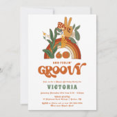 Retro Hippie 70's Groovy Birthday Party Einladung (Vorderseite)