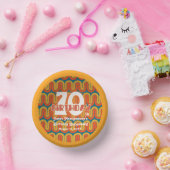 Retro Hippie Abstrakt 1960er 70er Jahre Geburtstag Pappteller (Party)