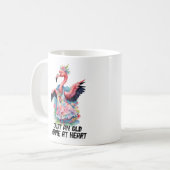 Retro Hippie bei Herz Flamingo Blume Child Kaffeetasse (Vorderseite Links)