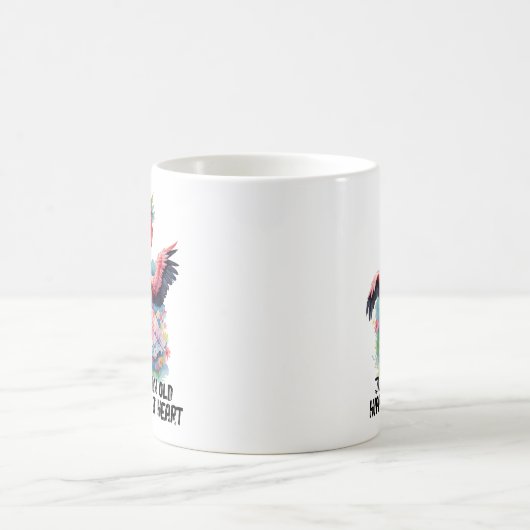 Retro Hippie bei Herz Flamingo Blume Child Kaffeetasse (Mittel)