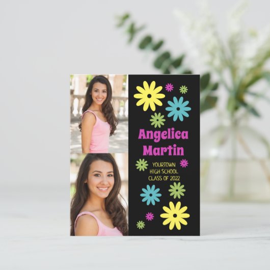 Retro Hippie Blume 2 Foto Abschluss (Stehend Vorderseite)