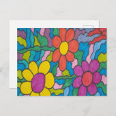 Retro Hippie Blume Art  Postkarte (Vorne/Hinten)