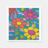 Retro Hippie Blume Art Serviette (Vorderseite)