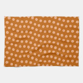 Retro Hippie Blume auf Camel Brown Geschirrtuch (Horizontal)