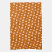 Retro Hippie Blume auf Camel Brown Geschirrtuch (Vertikal)