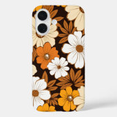 Retro Hippie-Blume Beige Gelbbraun Case-Mate iPhone Hülle (Rückseite)