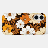 Retro Hippie-Blume Beige Gelbbraun Case-Mate iPhone Hülle (Rückseite (Horizontal))