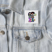 Retro Hippie Blume Children Button (Beispiel)
