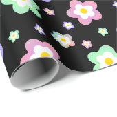 Retro-Hippie-Blume Geschenkpapier (Rolleneckpunkt)