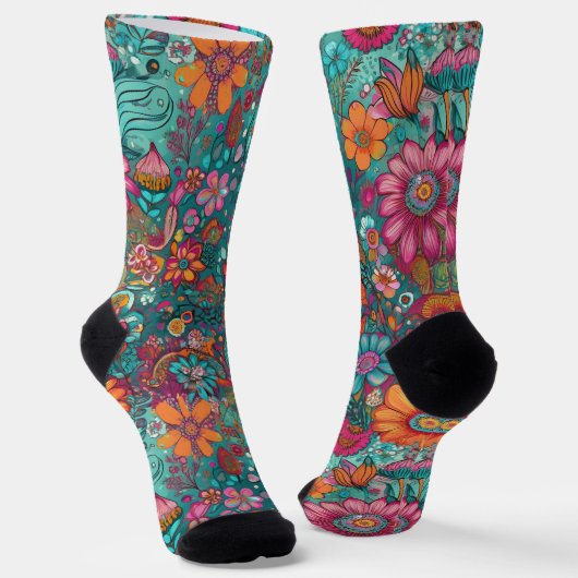Retro Hippie: Blume Kind Socken (Gewinkelt)