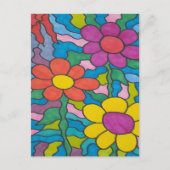 Retro Hippie Blume Postkarte (Vorderseite)
