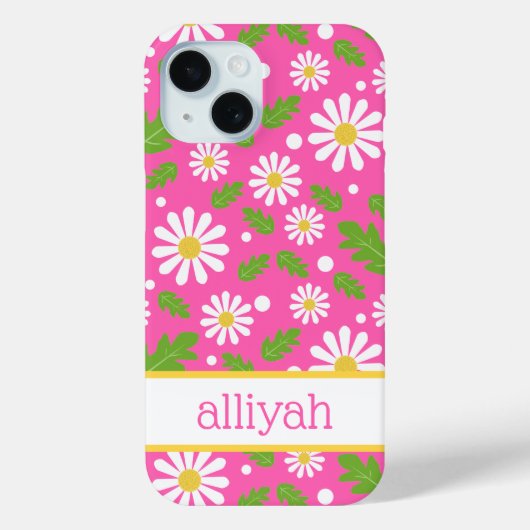Retro-Hippie-Blumen-Daisy-Muster Case-Mate iPhone Hülle (Rückseite)