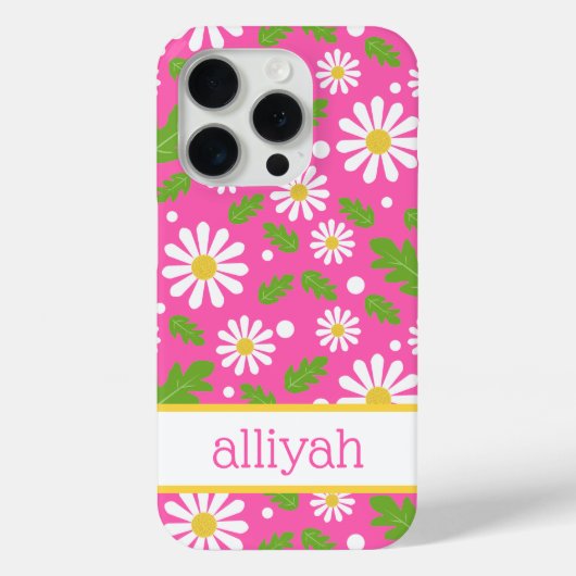 Retro-Hippie-Blumen-Daisy-Muster Case-Mate iPhone Hülle (Rückseite)