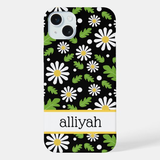 Retro-Hippie-Blumen-Daisy-Muster iPhone Hülle (Rückseite)