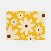 Retro-Hippie-Blumen Fleecedecke (Vorderseite (Horizontal))
