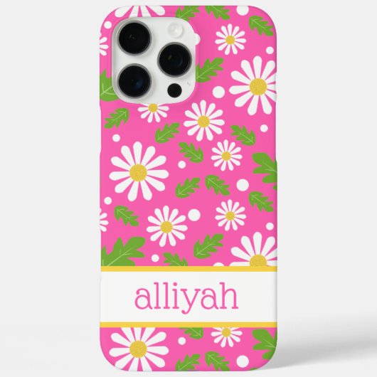 Retro-Hippie-Blumen-Muster mit Gänseblümchen Case-Mate iPhone Hülle (Rückseite)
