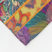 Retro Hippie: Blumenfantasie Fleecedecke (Ecke)