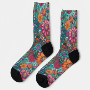 Retro Hippie: Blumenkind Socken