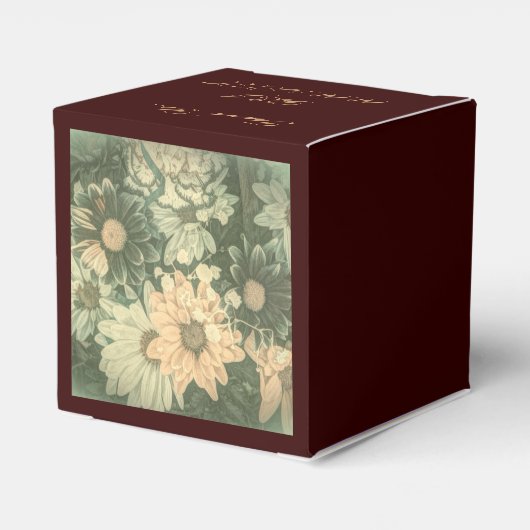 Retro Hippie bohemian Sommerzeit Hochzeit Geschenkschachtel (Rückseite)