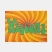 Retro Hippie Boho in den 1970er Jahren Willkommen Fußmatte (Vorderseite)