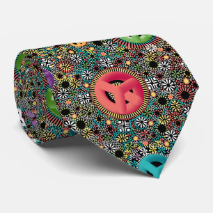 Retro Hippie Bunt 60er Jahre Muster Krawatte