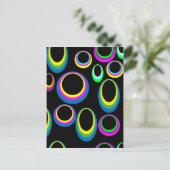 Retro Hippie bunte Ovals Postkarte (Stehend Vorderseite)