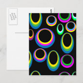 Retro Hippie bunte Ovals Postkarte (Vorne/Hinten)