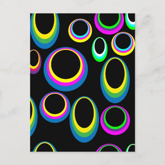 Retro Hippie bunte Ovals Postkarte (Vorderseite)