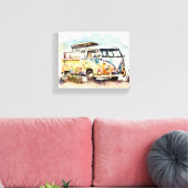 Retro Hippie Bus Leinwanddruck (Insitu (Wohnzimmer))