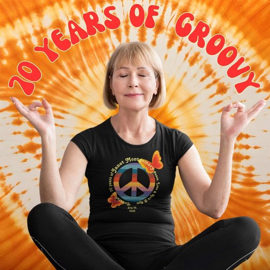 Retro Hippie Butterfly 70. Foto Geburtstag T-Shirt