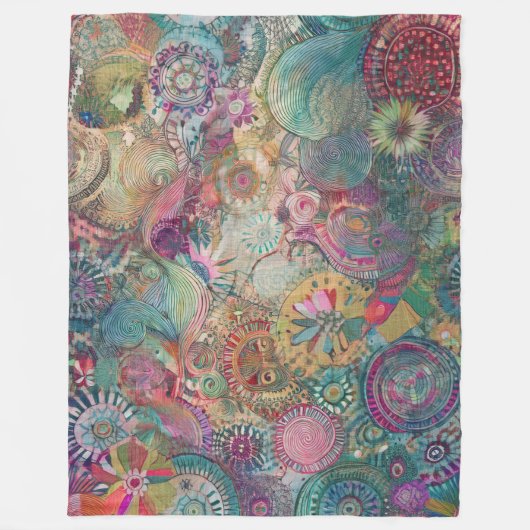 Retro Hippie: Fantasy Blanket Fleecedecke (Vorderseite)