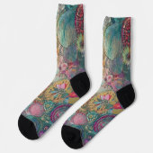Retro Hippie: Fantasy Socken (Linkes Detail)
